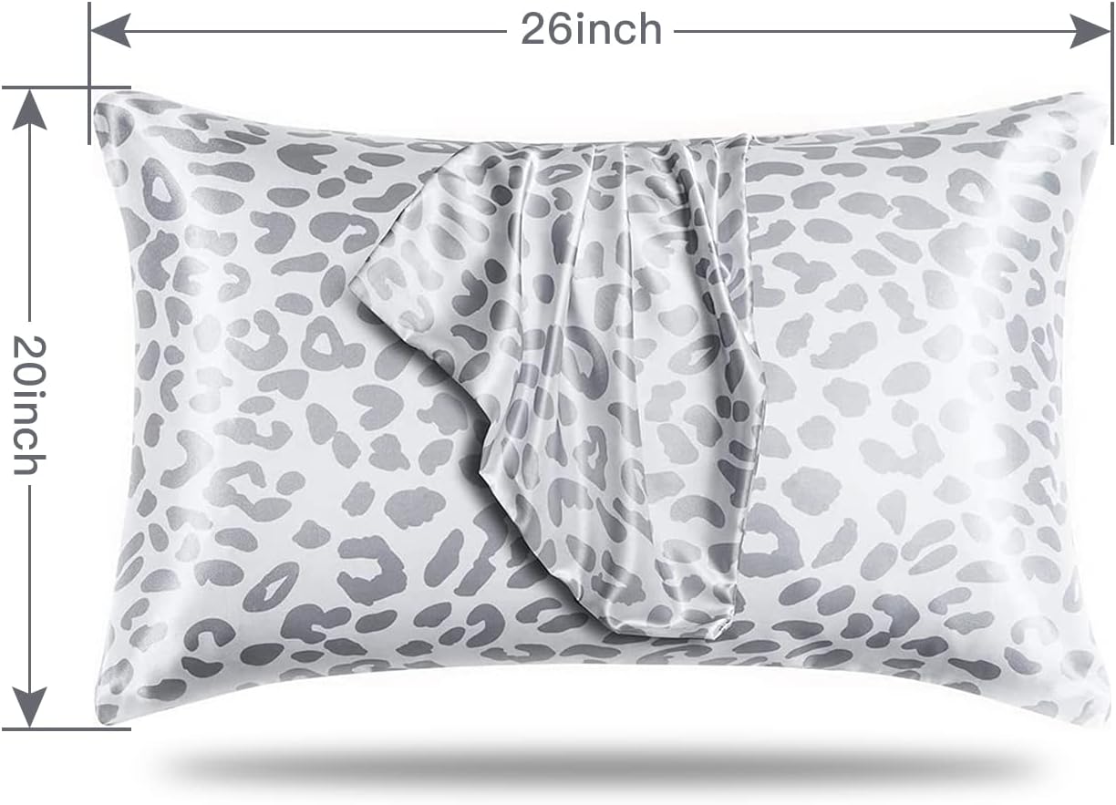 Satin Pillowcase | Silver Leopard