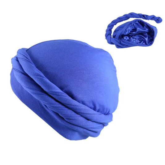 Satin-Lined Halo Turban | Royal Blue