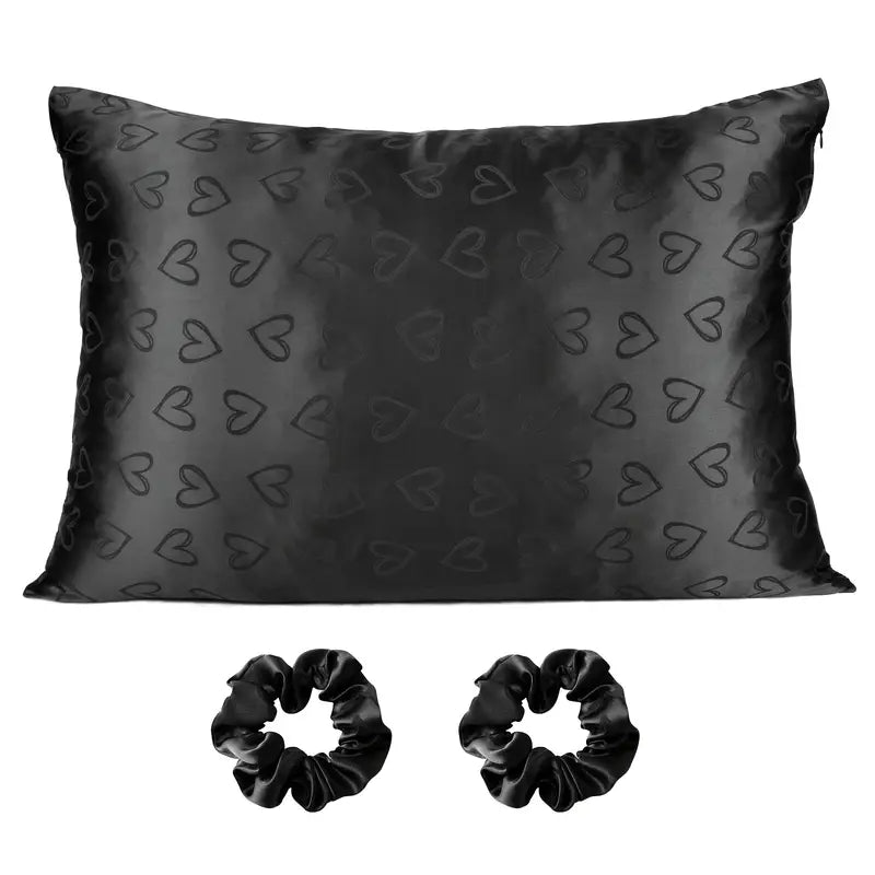 Heart Jacquard Satin Pillowcase Set