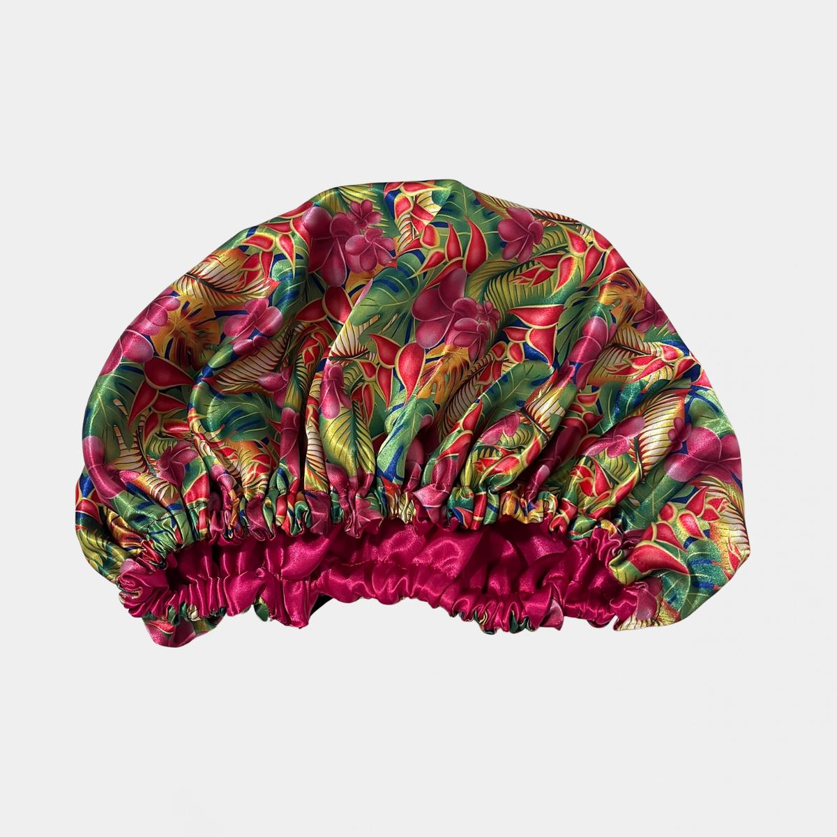 Tropical Floral Satin Bonnet