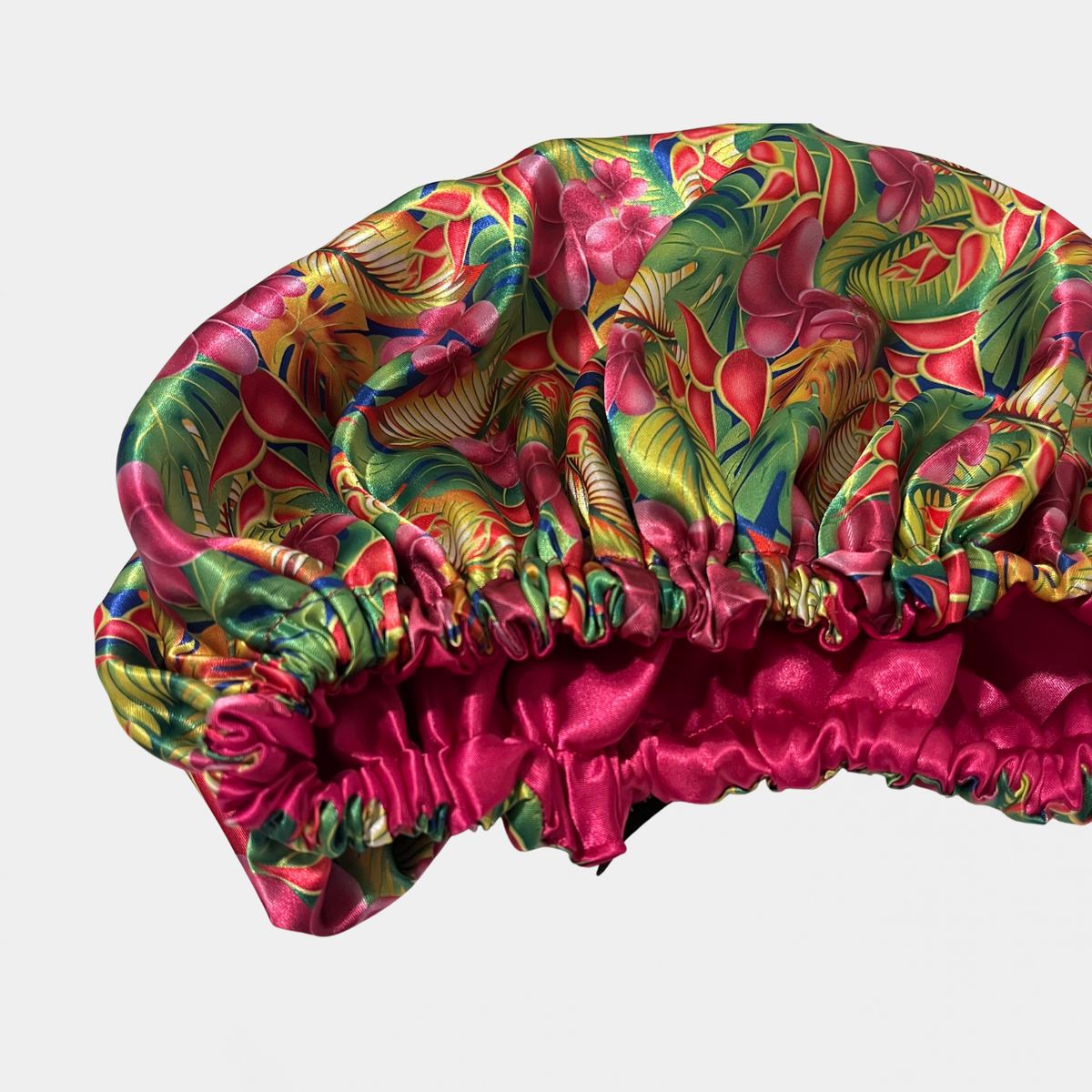 Tropical Floral Satin Bonnet