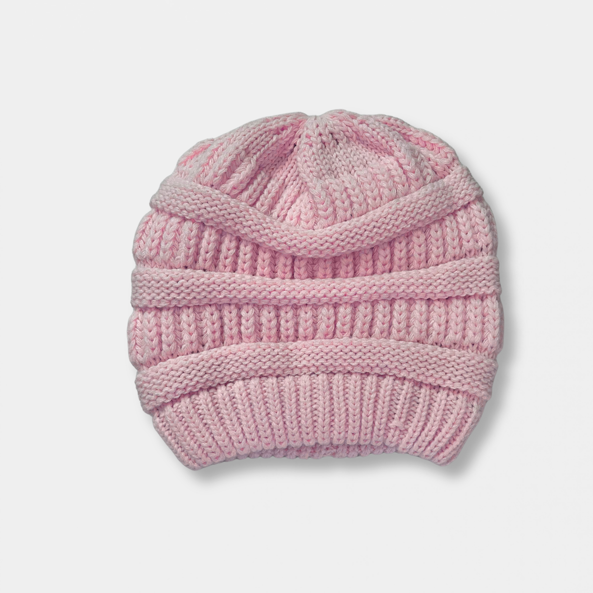 Pink Satin Lined Knit Slouch Beanie