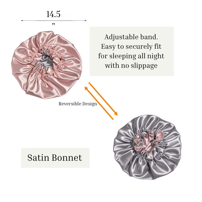 Blush Pink Ruffled Satin Bonnet with Silver Lining