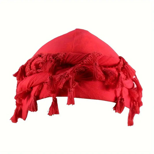 Satin-Lined Fringe Halo Turban - NuAira