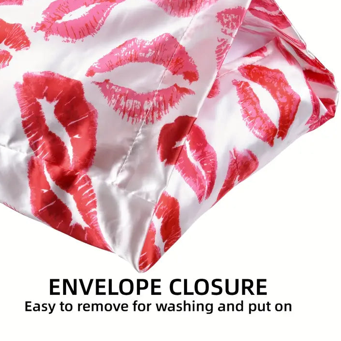 Red Love Lips Pillowcase 2 pc Set