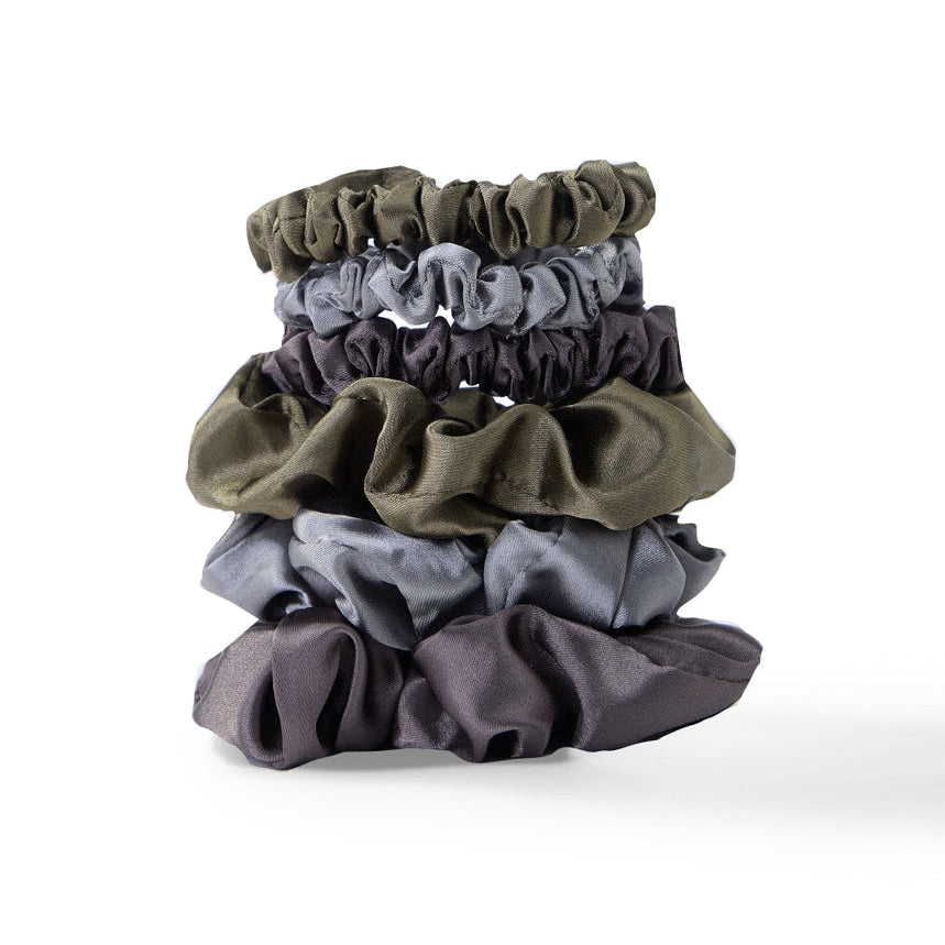 NuAira & Co - Wholesale Scrunchie - Women's - 6 Pc Satin Sleep Scrunchies - Cool Eucalyptus