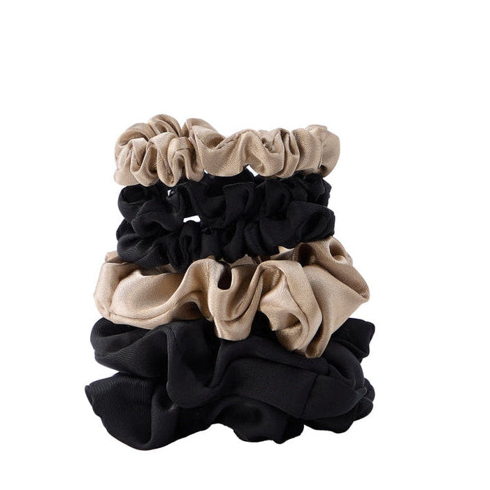 NuAira & Co - Wholesale Scrunchie - Women's - 6 Pc Satin Sleep Scrunchies - Taupe