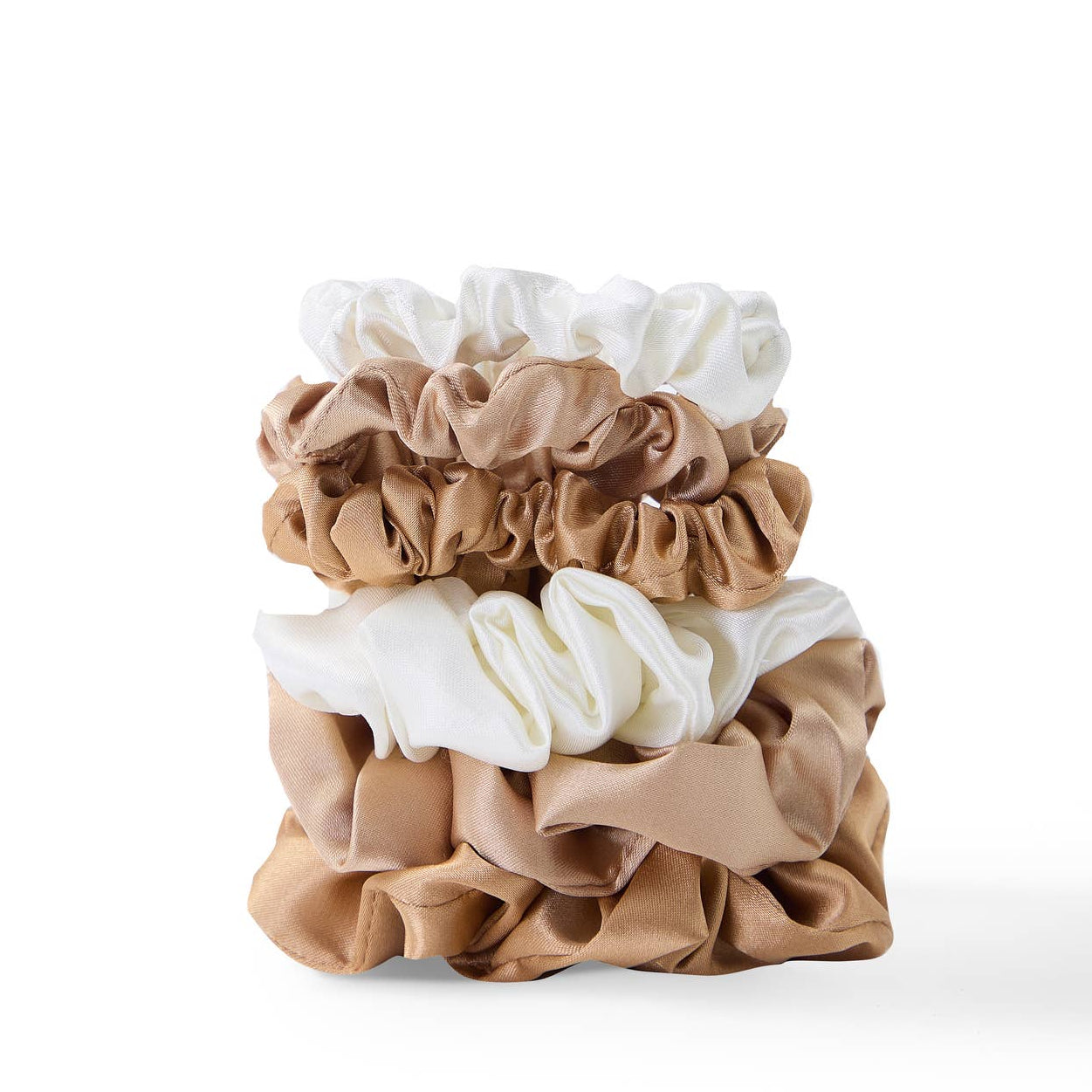 NuAira & Co - Wholesale Scrunchie - Women's - 6 Pc Satin Sleep Scrunchies - Terracotta