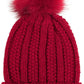 RED | Knit Beanie with Satin Lining and Pom Pom