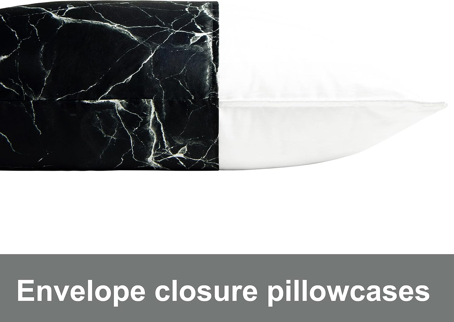 Satin Pillowcase | Black Marble