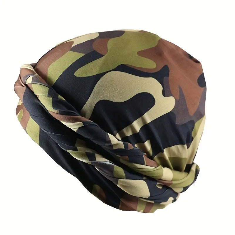 Satin-Lined Halo Turban | Camo - NuAira