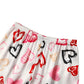 Multi-Color Heart Print Satin Pajama Set