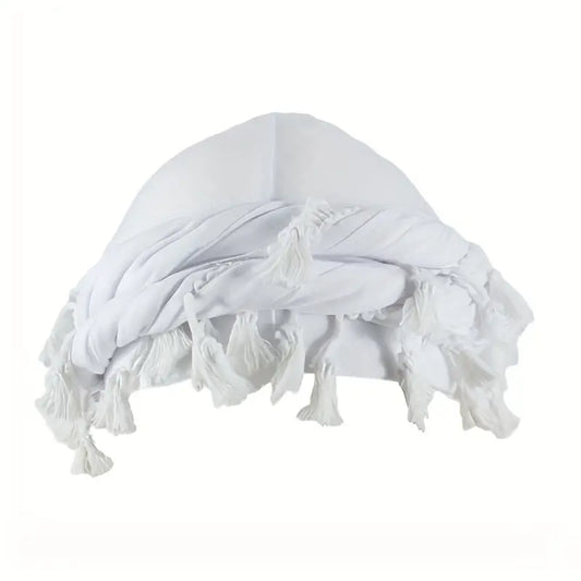 Satin-Lined Fringe Halo Turban - NuAira