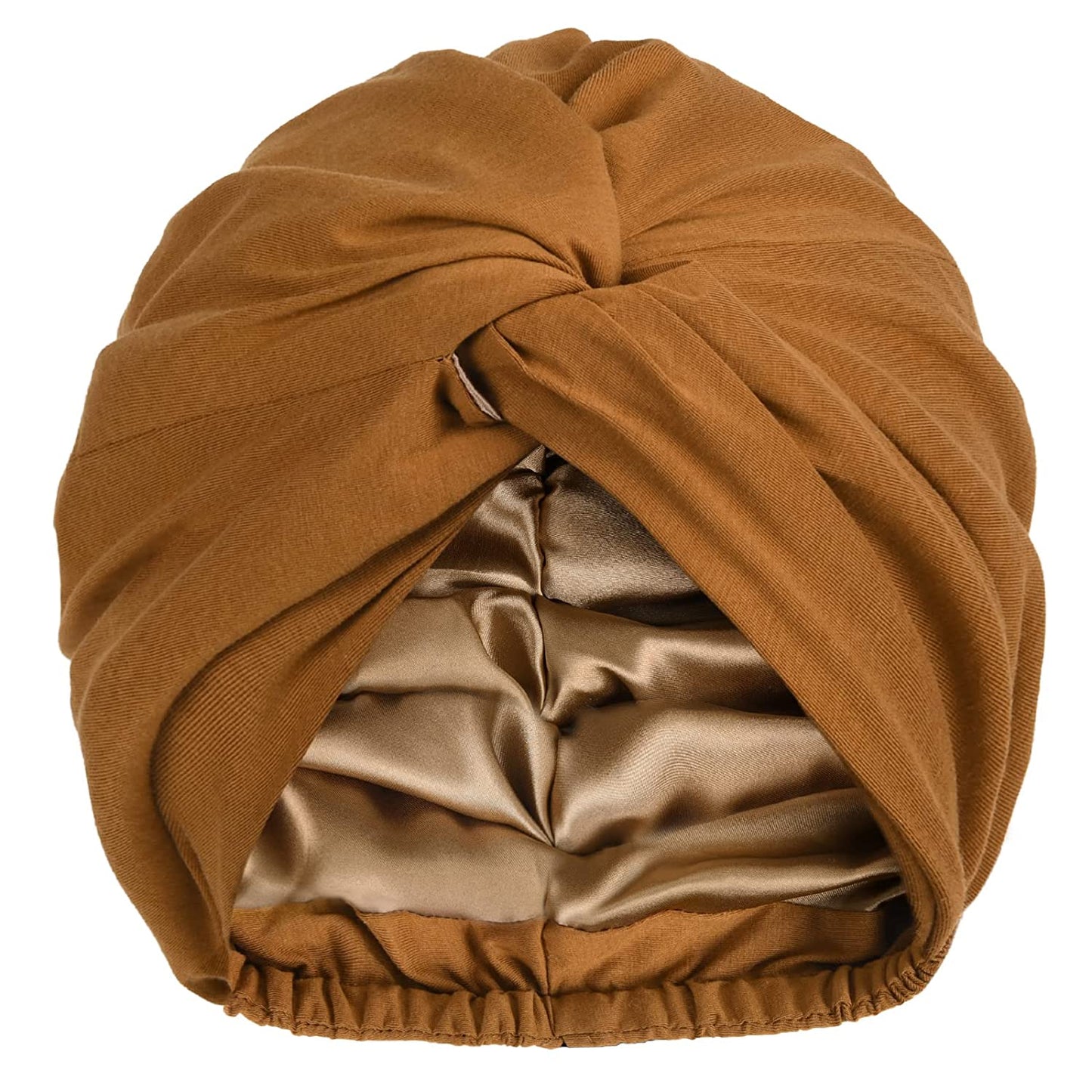 NATURAL YELLOW | Satin-Lined Pre-Tied Knot Turban