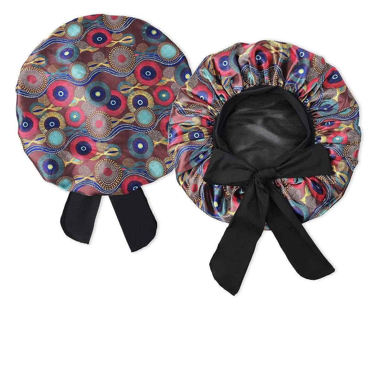 CONCENTRIC | Double Layer Satin Sleep Bonnet with Tie