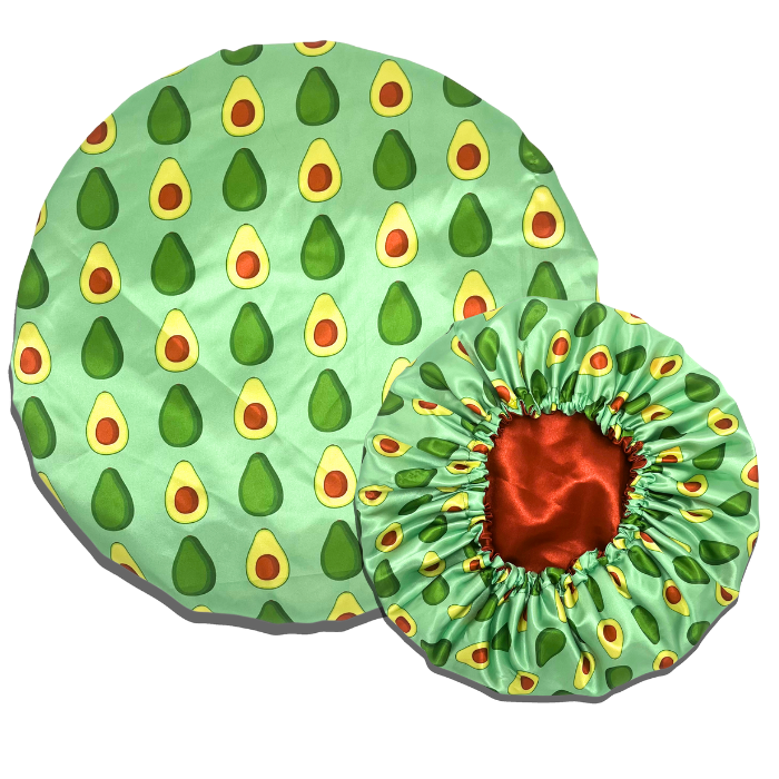 Avocado Satin Bonnet & Scrunchie Set | Curly & Natural Hair Protection