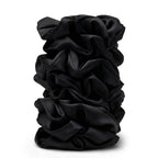 Black 8 PC Satin Scrunchie Set for Curly and Natural Hair