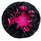 Black & Fuchsia Satin Bonnet.