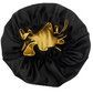 Gold & Black Satin Bonnet.