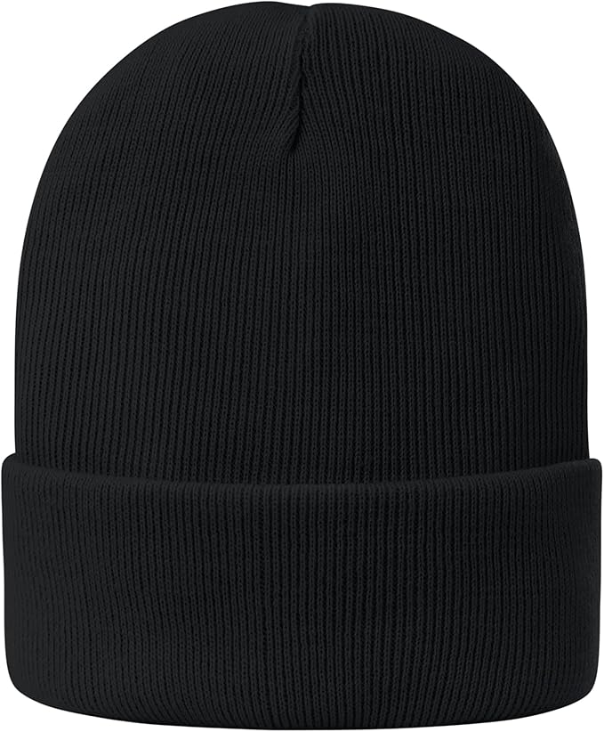 Black Knitted Winter Beanie Hat NUAIRA