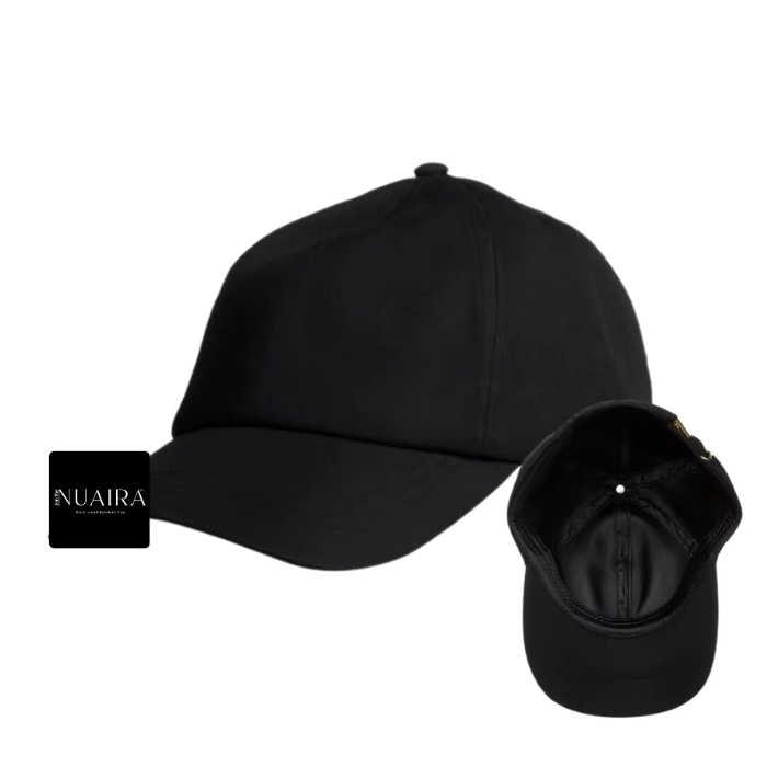 Satin Lined Baseball Cap - Black