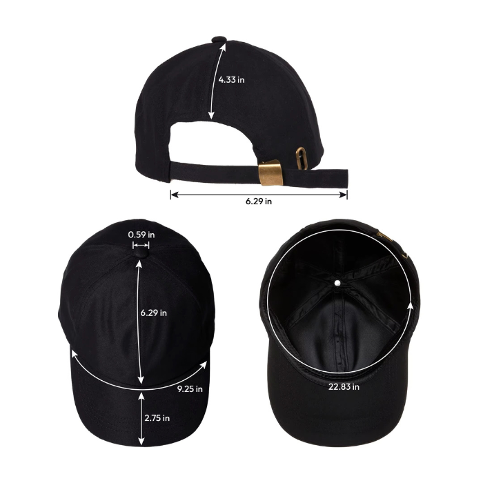 Satin Lined Baseball Cap - Black
