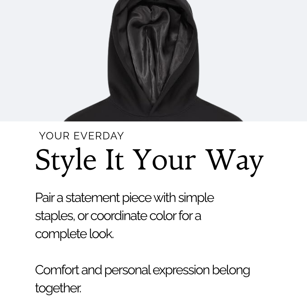 Black Satin Lined Hoodie