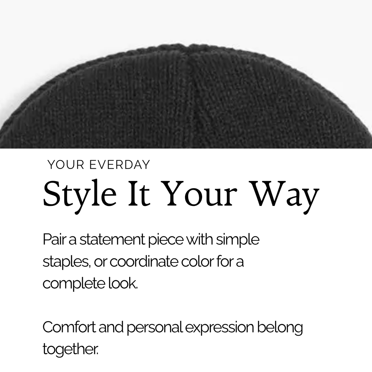 Black Satin Lined Knit Beanie
