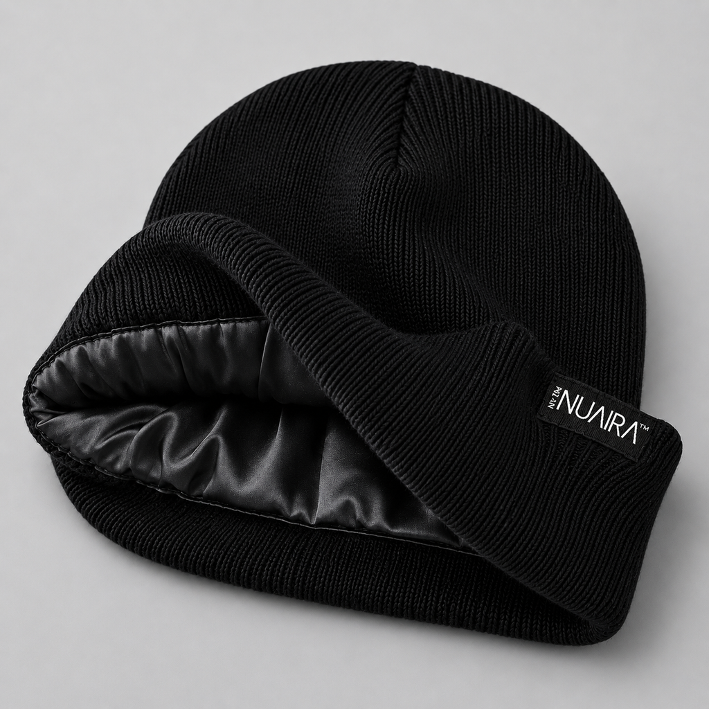 Kids Satin Lined Winter Beanie Hat – Cozy, Hair-Protective & Warm