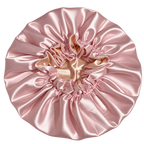 Blush Pink Ruffled Bonnet with Peach Lining, NuAira Co