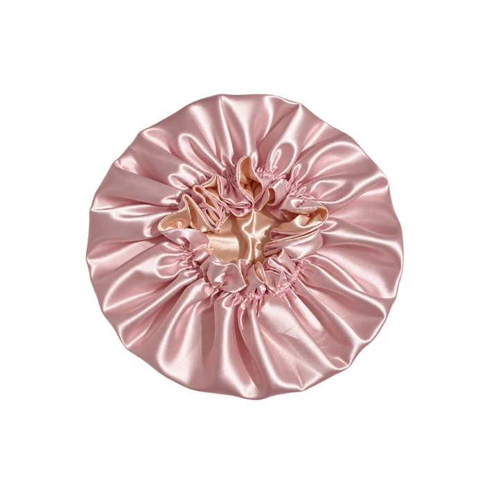 Blush Pink Ruffled Bonnet with Peach Lining, NuAira Co