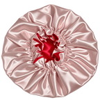 Blush Pink Ruffled Bonnet with Red Lining, NuAira Co