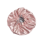Blush Pink Ruffled Bonnet with Silver Lining, NuAira Co