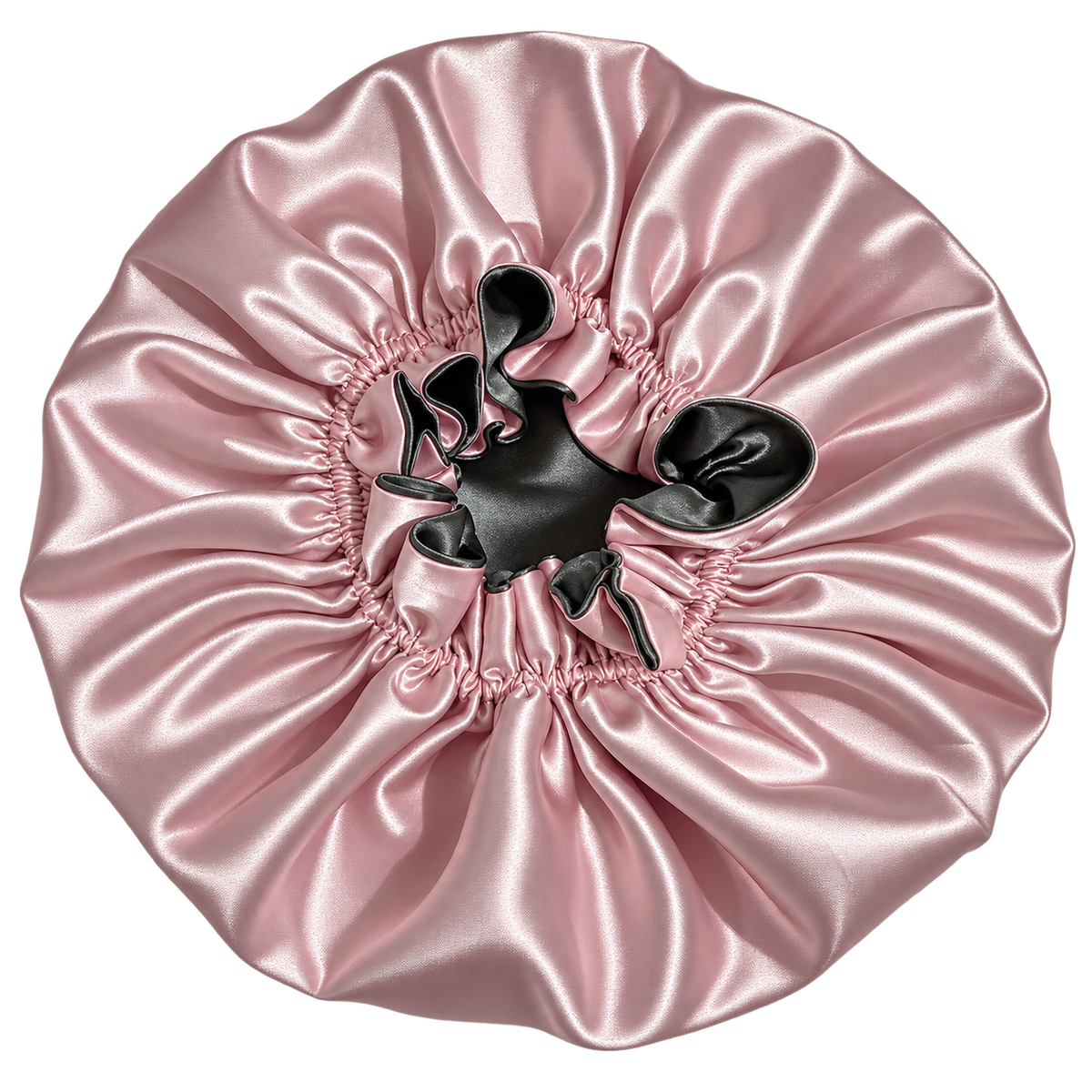 Blush Pink Ruffled Bonnet with Smoke Grey Lining, NuAira Co