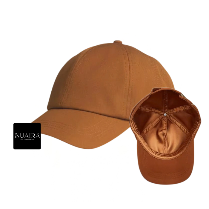 Satin Lined Baseball Cap - Brown
