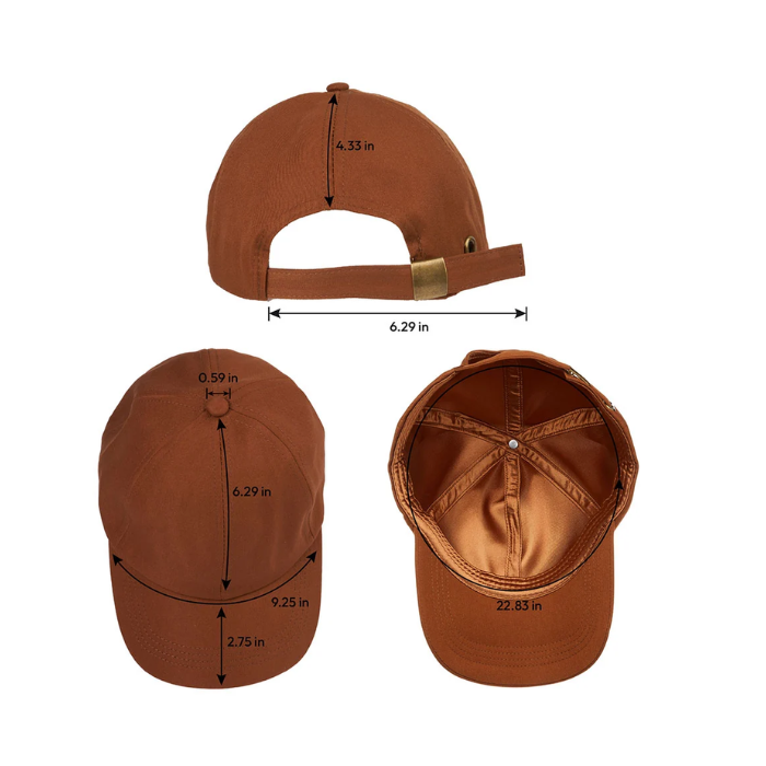 Satin Lined Baseball Cap - Brown