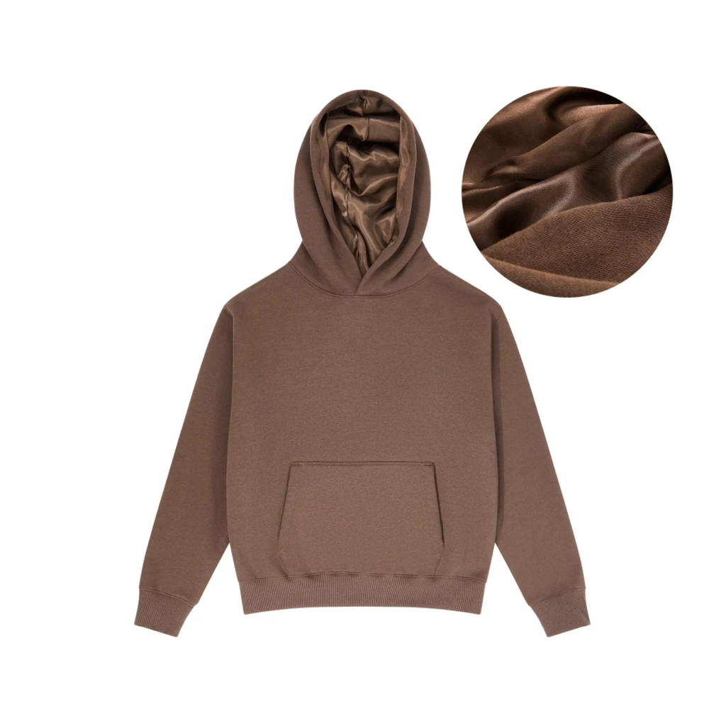Brown Satin Lined Hoodie