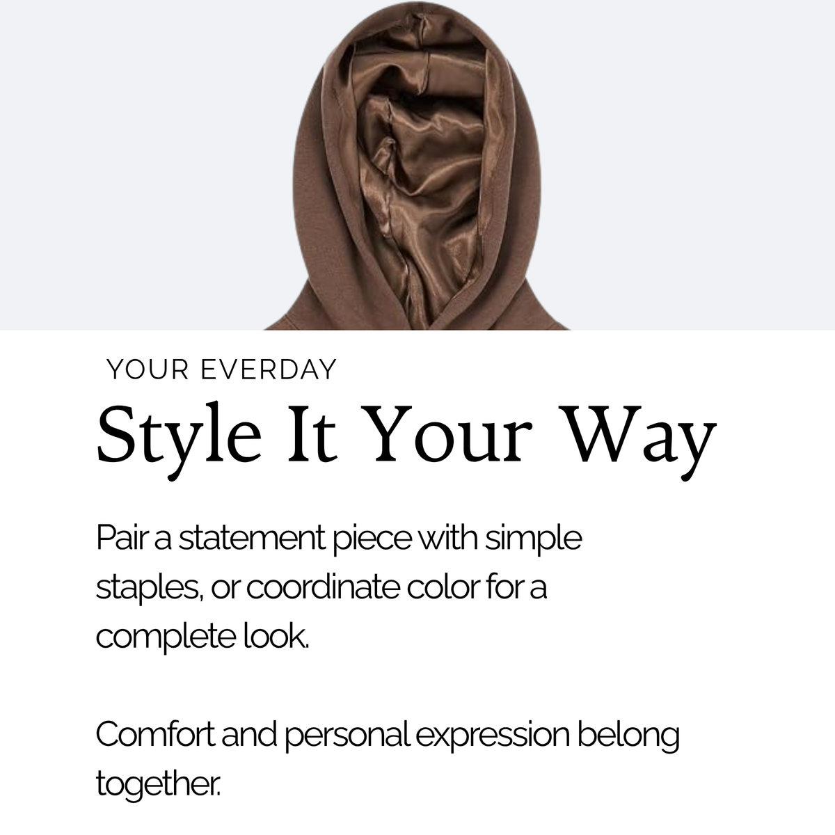Brown Satin Lined Hoodie