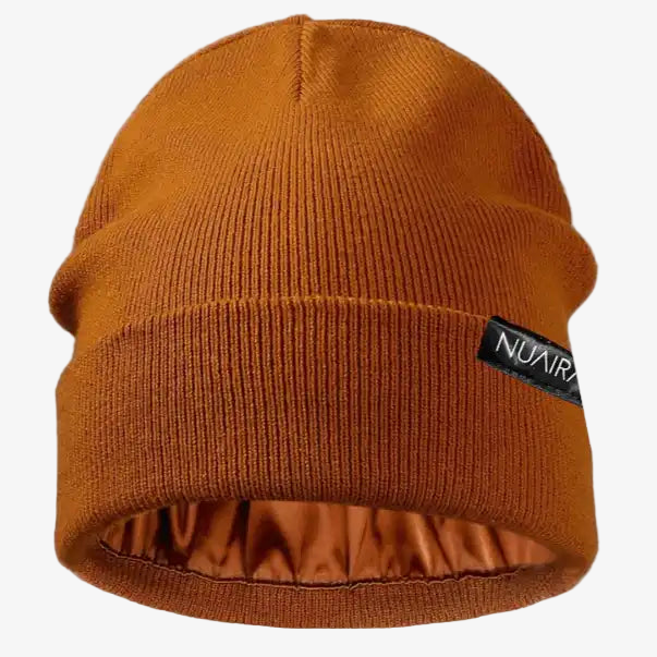 Warm and Soft adult knit winter beanie with satin lining by NuAira and Co