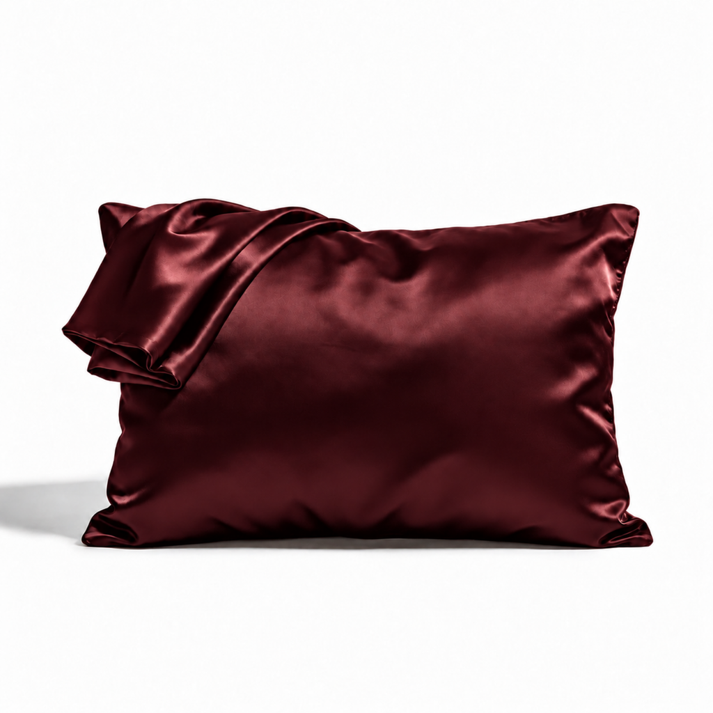 Burgundy Silky Satin Pillowcase