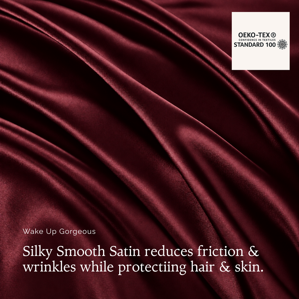 Burgundy Silky Satin Pillowcase