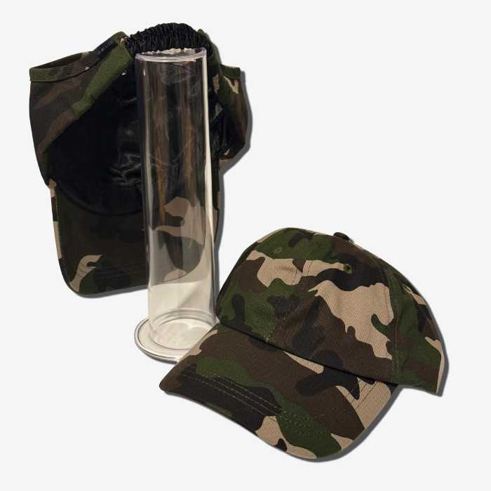 Camo Satin Lined Backless Baseball Cap