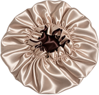 Champagne Ruffled Bonnet with Chocolate Brown Lining, NuAira Co