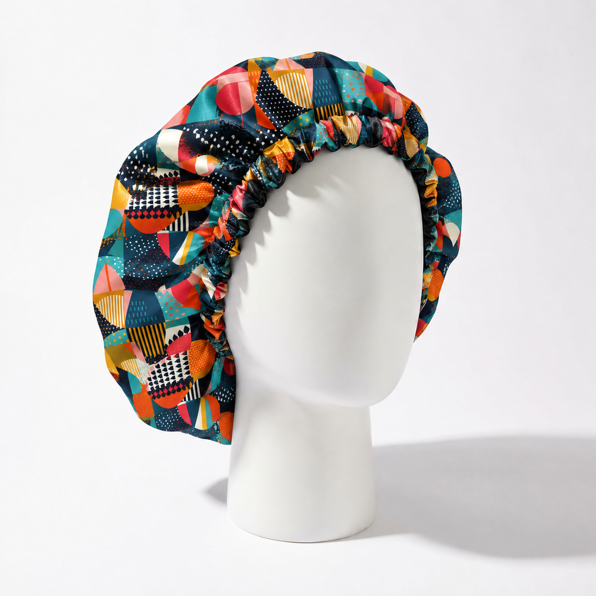 Kaleidoscope Geometric Satin Bonnet
