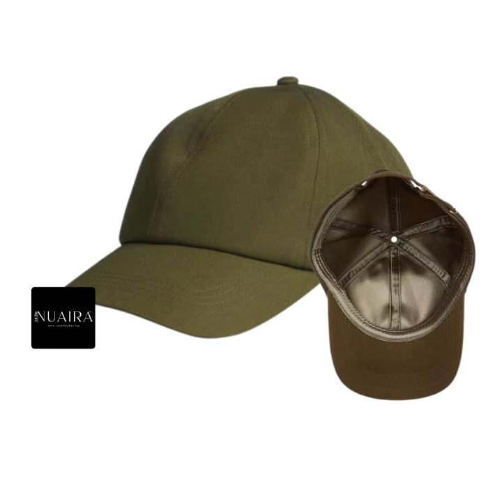Satin Lined Baseball Cap - Dark Olive