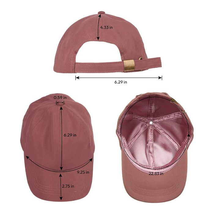 Satin Lined Baseball Cap - Dusty Rose