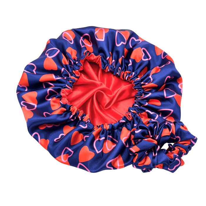 Field of Hearts Satin Bonnet & Scrunchie - NuAira