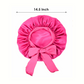 Double Layer Satin Bonnet with Tie Band | Fuchsia