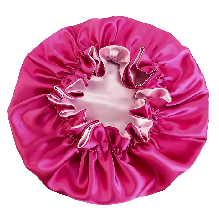 Fuchsia & Pink Satin Bonnet.