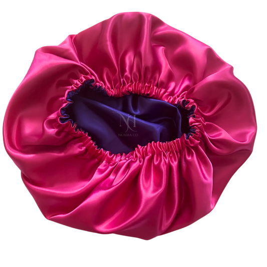 Fuchsia & Purple Satin Bonnet.